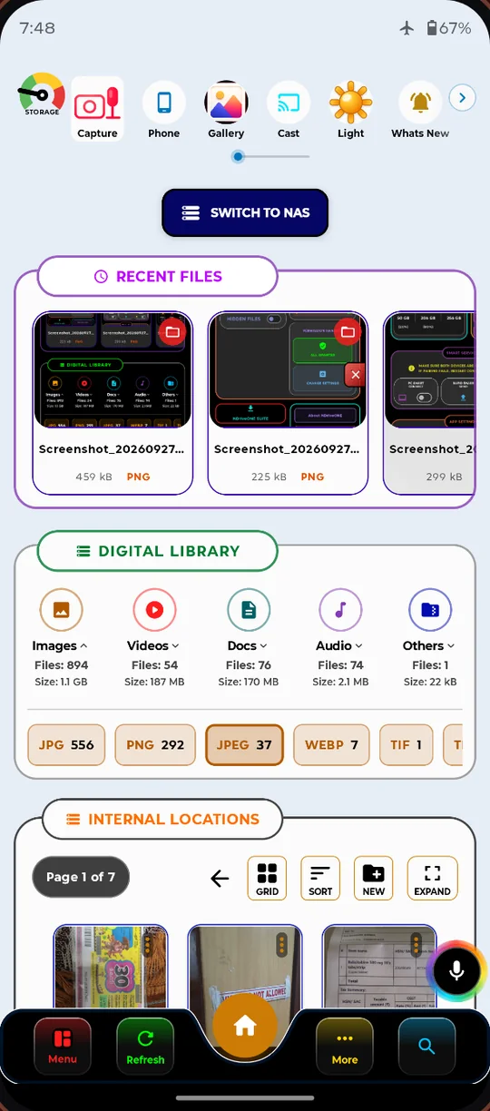 Light theme home screen